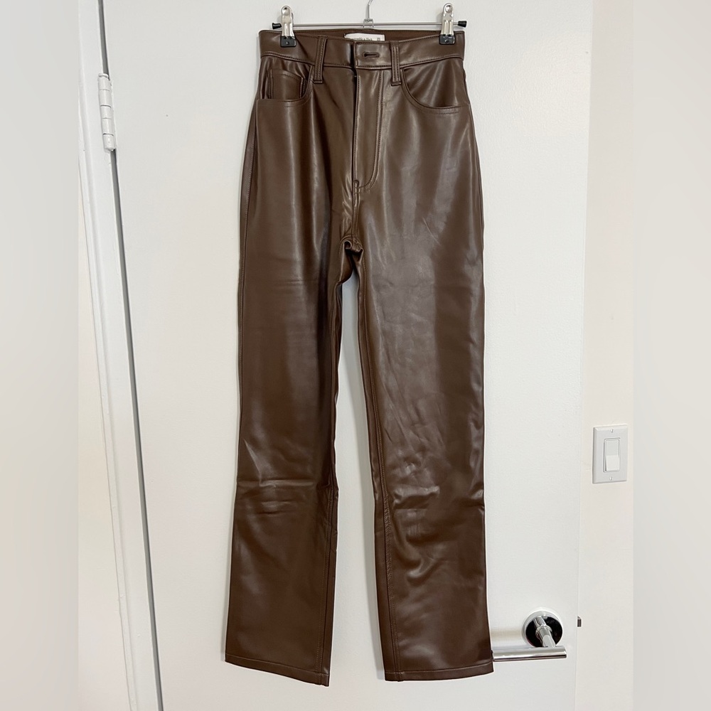 Abercrombie Vegan Leather 90s Straight Pants